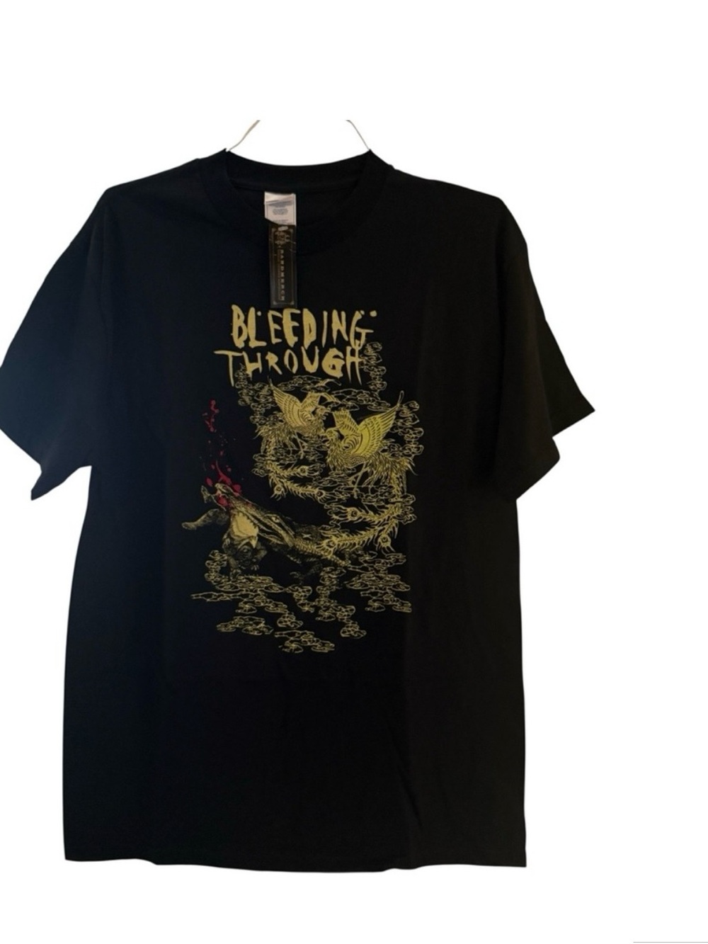 Vintage Bleeding Through Metalcore Black Graphic Band T Shirt Mens Large L